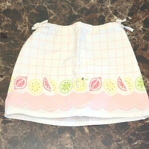 Fruit Print Skort with Pink and Green Accents